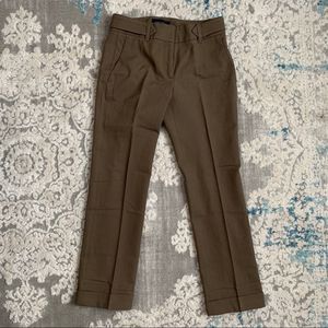 Piazza Sempione Cuffed Hems Olive Ankle Pants